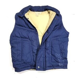 Charleston Bay Quilted Thick Sleeveless Puffer Down Blue Vest Men's Large